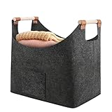 Holzkorb | Faltbarer Kaminholz | Kaminholz-Filztasche | Kaminholzkorb aus Filz mit Griffen | Organizer-Box | Kaminholzträger Halter für Kaminholz, , Holzöfen