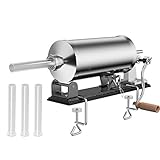 DREAMADE 4 KG Wurstfüller Manuell, Wurstfüllmaschine mit 4 Füllrohre, Wurstfüller Edelstahl Wurstmaschine, Fleischwolf Wurstspritze Wurstpresse, Silbrig (4 KG)
