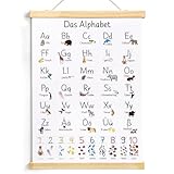 ABC Poster für Kinder 30x40 cm Lernposter Schreiben Lernen Alphabet Zahlen Poster Buchstaben Grundschrift Geschenk zur Wanddeko Kinderzimmer für Einschulung Kindergarten Grundschule Vorschule