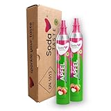 SodaTASTE Quick Apfel CO2-Zylinder tauschen 2er-Pack (Refill) für Wassersprudler mit Quick Connect System mit natürlichem Apfel-Aroma ohne Sirup, zuckerfrei (ACHTUNG: Leerzylinder nötig)