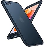 Torras Hülle, stoßfest, entworfen für iPhone SE 2020 und iPhone 8, militärisch erprobte Stoßfestigkeit, durchscheinend, matte, harte Rückseite und weiche Eckstücke, Slim für iPhone 7 und SE 2