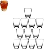 ACTIUSIS 12 Stück Schnapsgläser Glas, Kleine Likörgläser,35ml/3cl Shotgläser aus klarem Glas mit dickem Boden,Transparent Shot Gläser, für Holiday Gatherings,Family Bars