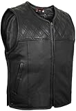 MDM Herren Lederweste/Kutte mit Perforiertem Leder (3XL)