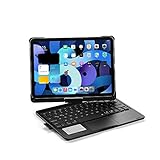 doqo Tastatur Hülle für iPad Air 11/iPad Pro 11,Hülle mit Tastatur für Air 11 M3/M2 (2025/2024),Air 5/4,Pro 11 4/3/2/1 Generation mit Touchpad, 360° Drehbar French Layout Black