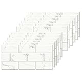 12 stück Fliesenaufkleber für Bad und Küche 30x15cm Fliesenfolie Wasserfest Badezimmer Fliesensticker, Küchenfolie Selbstklebend Vinyl Fliesen klebefliesen Weiß