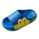 Supergut Hausschuhe atmungsaktive rutschfeste weiche dicke Unterseite Rutschen Hausschuhe niedliche Gartenschuhe Tier Pantoffeln Kinder (Blue, 25 Toddler)