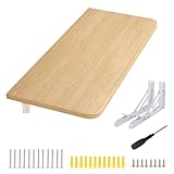 HUOLE Esstisch, Wandklapptisch, Wandtisch, klappbar, skandinavisch, multifunktional, schwebender Klapptisch,für die Wand im Büro, Küche, Esszimmer-60 * 30 * 1,6cm-Walnussfarbe
