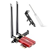 WLAN Karte 6e 5400Mbit/s mit Bluetooth 5.3, AX5400 (max 2400 Mbit/s 6 GHz, max 2400 Mbit/s 5 GHz und max 574 Mbit/s 2,4 GHz) WLAN PCIe Netzwerkkart für PC Windows 11/10(64bit)