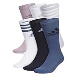 adidas Athletic Cushioned Crew Socks (6 Paar) Herren Crew Socks, Preloved Feige Purple/Preloved Ink Blue/Cool Light Heather, L