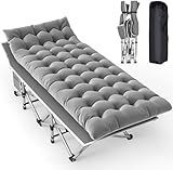 Feldbett Klappbar mit Matratze, Klappbett Leicht bis 208kg, Campingbett Klappbar Gästebett mit Tragetasche Outdoor Bett für Garten Strand Reisen Camping Bett Campingliege Erwachsene