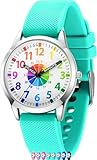 SIMSAM Kinderuhr Junge ab 6, Lernuhr Kinder Uhr ab 8, Kinderuhr Mädchen 10 Jahre, Armbanduhr Kinder Uhren für Jungs 12 Jahre, Armbanduhr Mädchen Jungen, Kids Watch, Kinderuhren (Minze)