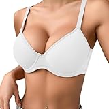 Damen-BHS Super Push Up BH mit Bügel Extrem Gepolstert Maximizer für Kleine Brüste Balconette Underwired Bra Weiß 80B