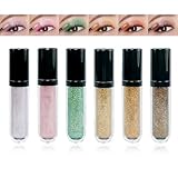 Flüssige Lidschatten Set, 6 Farben Shimmer Creme Lidschatten, Langlebig & Wasserfest Liquid Eyeshadow mit Feiner Glitzer, Schnelles Trocknen Lidschatten, Hochglanz & Perlglanz Augen Make Up Set