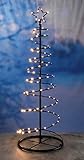Spetebo Metall Weihnachtsbaum mit 100 LED in warmweiß - Lichterbaum außen und innen als Weihnachtsbeleuchtung