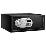 Amazon Basics Tresor aus Stahl, Sicherheit für Zuhause, mit digitaler Tastatursperre – für Bargeld, Schmuck, Ausweise, Dokumente, 20 l, 43 cm x 37 cm x 18 cm (B x T x H), Schwarz