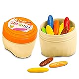 YPLUS Erdnuss Wachsmalstifte für Kleinkinder mit Eimer,24 Farben Malstifte Kinder mit Box, waschbare Buntstifte für Kleinkinder, Malzubehör