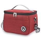 BALIGO Kühltasche 9L, Auslaufsicheres Futter, Isolierte Lunchtasche, Faltbar, Tragbar für Arbeit, Reisen, Büro, Picknick (Rot)