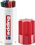 edding 3000 Permanentmarker - Stifte-Dose - 8 Farben-Set - Rund-Spitze 1,5-3 mm - schnell trocknender Permanent Marker - wasserfest, wischfest - für Karton, Kunststoff, Holz, Metall - Etui
