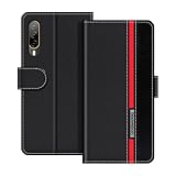 UOGNADGD Lederhülle Kompatibel mit HTC Desire 22 Pro 5G Klappbares Portemonnaie-Case mit Magnetverschluss Ständer und Kartenfächern stoßfestem Schutz (Schwarz)