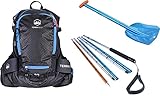 TerraWest Core Avalanche Kit, Skierucksack inkl. Recco & abnehmbarem Rückenprotektor, Core Light Shovel, Core 240 cm Quick Lock Probe, Backcountry Skifahren, Snowboarden (schwarz)