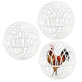 Hühnerkugelkäfig, 3pcs 8 hohl aus weiße Plastik rollende Hühnerbällchen Käfig zum Gebrauch im Freien, verhindert Hundestiche oder Pferdegläser, Ball