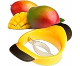 Ergonomischer Griff Mangoschneider mit Edelstahl - Schwarz & Gelb - Effizientes Obstzubereitungswerkzeug