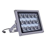 GAOUSD LED-Projektor, Infrarot, Außenstrahler, 15 LEDs, verstellbar, Winkel verstellbar, DC 12 V, Nachtsicht, Infrarot, Sicherheit, für Haus, Park, Straße, Hotel