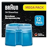 Braun 3-in-1 ShaverCare Reinigungskartuschen für Reinigungsstationen, reinigt Rasierer 10x besser als Wasser, ORIGINAL Kartusche, hygienische Reinigung, Entfernt Haare und Hautpartikel, 12er Pack