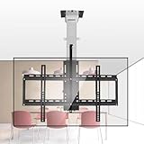 Teleskopisch Elektrisch TV Deckenhalterung - Elektrische TV Lift Halterung Mit Fernbedienung, TV Deckenhalterung, Elektrischem TV Lift Und Speichereinstellung, Für 32-75-Zoll-Fernseher(Black+white)