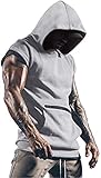 Cabeen Herren Sport Tank Top Workout Muskelshirts Fitness Gym Ärmellose Hoodie Kapuzenpullover Sweatshirt Achselshirt mit Handytaschen