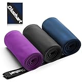 Mikrofaser Handtuch 3er Set (50*100cm): Schnelltrocknend & Kompakte Microfaser Sporthandtuch, für Reisehandtuch, Badetuch, Fitness, Strandtuch und Sport Handtücher（Lila + Marineblau + Dunkelgrau)