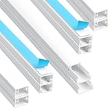 AiQInu Kabelkanal Weiß Selbstklebend(0,4m*12mm*7mm), 10 Stück Kabelkanal mit Schaumstoffband bereit, Montage an der Wand für Kabelmanagement Kabelkanal, Kabelführung