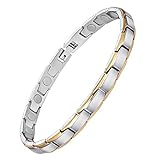 Jeracol Titanstahl magnetarmband damen, magnetische Brazaletes mit 3500 Gauss Magneten, verstellbares magnetisches Handgelenkband mit Entfernungswerkzeug und Schmuck