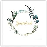 yumcute Gästebuch Hochzeit, Hochzeitsgästebuch Vintage, Gästebuch Hochzeit Weiß Blanko Gästebuch Hardcover für Hochzeitsalbum, Hochzeitsgeschenk, 144 Seiten, 21x21cm
