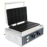 Kommerzielle Waffelmaschine Aus Edelstahl 1550W Profi Waffle Maker Machine, MultifunktionsgeräT Waffle Machine, Antihaftpfanne Belgisches Waffeleisen Waffelmaschine, Zeit- Und Temperaturkontrolle