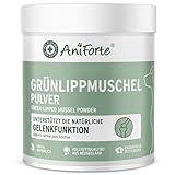 AniForte Grünlippmuschelpulver Hund 500g VERGLEICHSSIEGER 2023 - Naturprodukt für Gelenke & Gelenkfunktion, Grünlippmuschel Pulver Hund in Vollfettqualität mit hoher Akzeptanz