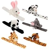 HANABASS 6 Stück Teiliges Slap armband mit Tiermotiven Weiche Langlebige Stoffarmbänder für Dschungel motto Geburtstagsfeiern Bequem und Robust als Gastgeschenk für Mädchen