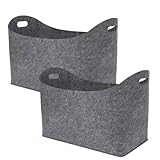 Filz-Strichhalter – Aufbewahrungskörbe mit Doppelpack, leichte, faltbare Reisetasche, Tragetasche mit starken Griffen | Mehrzweck-Organizer für Kleidung aus Ätholz