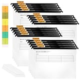 FWEEK 20 Stück Hängemappen A4, Polyethylen Aktenschrank mit Tabs und Karteneinlagen, Transparent Hängemappen Aufbewahrung für Schule, Zuhause, Arbeit