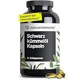 natural elements Schwarzkümmelöl (original Nigella sativa) – 400 Kapseln im 6-Monats-Vorrat – 1.000mg echtes Schwarzkümmelöl/Tag – kaltgepresst, naturbelassen – sorgfältig laborgeprüft
