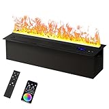 Elektrischer Kamin mit Fernbedienung und Smart-App-Steuerung, einstellbare Flamme und Wasserdampf-Technologie für gemütliches Ambiente