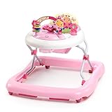 Bright Starts, June Berry Lauflernhilfe mit Spielstation & Spielzeug, Lauflernwagen mit Lichtern und Melodien, höhenverstellbare, hoher Rückenlehne, Sicherheitsstopper, Mädchen, rosa, ab 6 Monaten