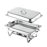 SPAHTT Buffetwärmer Mahlzeit,Speisenwärmer Wärmebehälter, Edelstahl Warmhaltebehälte,für Catering Buffet Und Party (1x 1/1 GN-Behälter)