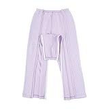 HZling Damenhose, Patienten, bettlägerig, Kleidung für Patienten, mit Reißverschluss, geeignet für die postoperative Versorgung, violett, Medium