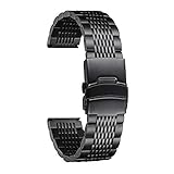 BINLUN Edelstahl Uhrenarmband 18mm 19mm 20mm 21mm 22mm 24mm Mesh Metall Uhrenarmband für Damen Herren Ersatz Armband Metallarmband Klassisch Poliert Milanese Edelstahlarmband in 5 Farben