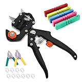 Pfropfwerkzeug Obstbäume Handmesserband 2-in-1 Pflanzenschere Hochleistungs-Trimmschere Baum Professionelle Astschere Setzlingsmaschine Maschine mit 100 Pflanzenetiketten Topfpflanzen Obstgarten
