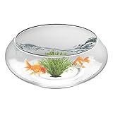 Xiixuuj Glasfischglas – Hydrokultur-Bonsaischale, transparent, rund, breit, für den Innenbereich, für Blumen, Sukkulenten, Vase, Fischschale für Tafelaufsätze, Hochzeit, Zuhause, festlich