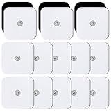 16 Stück Elektroden Pads 5x5 cm, Selbstklebend Elektroden Pads für Elektrostimulatoren, Wiederverwendbare Klebeelektroden-Pads für TENS Geräte & EMS Trainer, mit 3,5 mm Snap Druckknopf
