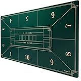 SLOWPLAY Nash Texas Holdem Pokermatte 240x120cm I Tragbarer Pokertisch | Pokertischauflage mit einem Art Deco Layout Print, Deluxe Pokertuch - Pokerteppich（Grün）