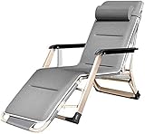Zero Gravity ChairClassic Lounge Chairs Sonnenliege/Klappbare Zero Gravity Chairs Lounge Chair, Verstellbare Rückenlehne Bedchair, Sonnenliege Camping Gästebett für Büro oder Terrasse im Fre